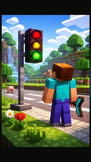 bro traffic light in Minecraft 🤯 #minecraft #viral #gaming #trending