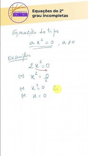 ✏️ O segredo para resolver equações do 2º grau incompletas sem stress! 👇