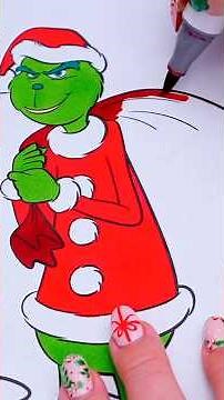 Coloring The Grinch 💚 #christmas #coloring #art #drawing #grinch #holiday #thegrinch #coloringbook