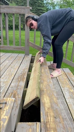 Deck refinishing idea for painted deck #deckproject #diy