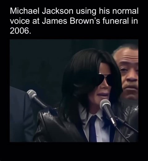 HISTORY You Love🎖️🍁 on Instagram: "During James Brown’s funeral service in December 2006, held at the James Brown Arena in Augusta, Georgia, Michael Jackson delivered an emotional tribute to the late “Godfather of Soul.” Observers noted that Jackson spoke in what appeared to be his natural, deeper voice, rather than the soft, high-pitched tone he was often known to use in public interviews and appearances. This moment stood out to many fans and viewers because Jackson had long been associated