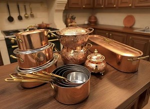 Vintage Copper Cookware Set: French Country Kitchen Decor, Fish Poacher - Etsy