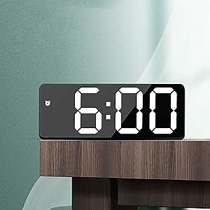 Smart Digital Alarm Clocks for Bedrooms, Wall Clock Led Display, Clock for Bedroom, Alarm Clocks, Alarm Clock for Heavy Sleepers, Big Snooze, Dimmable, Temperature, Date,USB Port, 12/24h