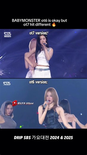 babymonster ot6 vs ot7 drip version #babymonster #ahyeon #drip#rami #pharita #sbs