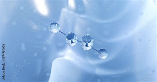 Polytetrafluoroethylene rotating molecular structure, 3d model of fluoropolymer