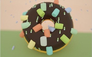 【C4D教程】C4D建模香甜可口甜甜圈渲染场景