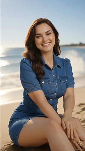 Sun, Sand & Style 💙 Denim Moment #fashionshorts #style #ootd #curvy #beautifulwomen #denimstyle