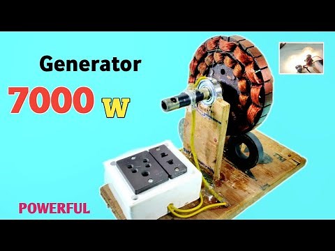 i make 7000W Powerful 220V electric Generator at home using strong magnet Copper coil