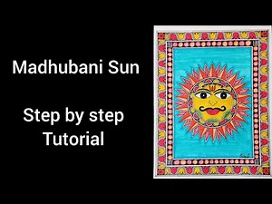 Easy Madhubani Painting | Madhubani Sun