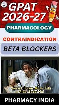 Contraindications Of Beta Blockers | Pharmacology #pharmacology #betablockers #pharmacyindia