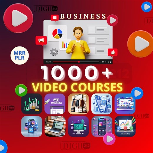 1000  Online Courses Bundle | PLR MRR Digital Products Business Marketing & AI Training | Resell Profit - Etsy