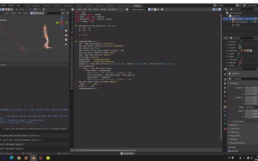 用Blender Python API程式化控制MIXAMO人物模型骨骼变化