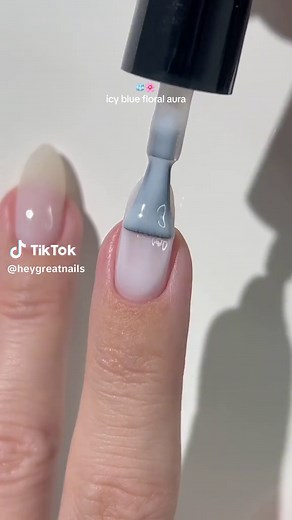 Dreamy Icy Blue Floral Aura 3D Nail Art Tutorial