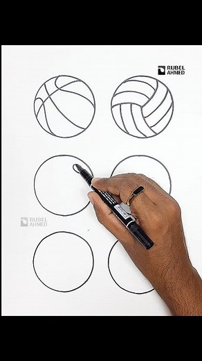 287K views · 1.9K reactions | How to Draw 6 Different Sports Balls Step by Step | Easy Drawing Tutorial for Beginners #DrawingTutorial #EasyDrawing #HowToDraw #ArtForBeginners #SportsBallsDrawing #StepByStepDrawing #BallDrawing #DrawingForKids #SimpleArt #LearnToDraw #RubelArt #ArtVideo #DrawingReels #FacebookReels #ViralDrawing #foryoupageシ #reelsfbシ | Rubel Ahmed | Facebook
