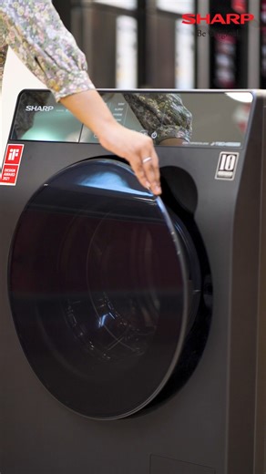 Meet the epitome of laundry luxury – the Sharp Full Auto Front Loading Inverter Washing Machine ES-FW105D7PS in a sophisticated Dark Gray finish. Experience a harmonious blend of power and elegance with its 10.5 KG capacity. Elevate your laundry routine with innovation that speaks volumes. Discover the future of washing convenience with Sharp! #SharpBangladesh #SharpWashingMachine | Sharp Bangladesh