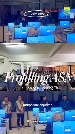 BKPSDM KABUPATEN CIANJUR on Instagram: "BKPSDM Kabupaten Cianjur bekerjasama dengan Kantor Regional III BKN Bandung melaksanakan Program Nasional Profiling ASN (Pro ASN) dimulai dari tanggal 09 s.d 10 Desember 2025 Kegiatan diikuti oleh 513 orang peserta terdiri dari Jabatan Administrator, Jabatan Pengawas, Jabatan Fungsional dan Jabatan Pelaksana yang berasal dari seluruh unit kerja yang ada di Lingkungan Kabupaten Cianjur Pelaksanaan kegiatan dilakukan menggunakan metode Computer Assisted Tes