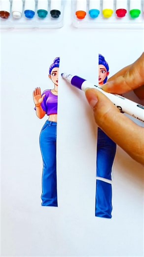 Rumi K-pop Demon Hunters 😁 Rope Correcting Challenge Easy Paper Craft Puzzle #viral #shorts #kpop