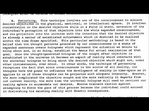 Patterning: A CIA Document About The Law of Attraction