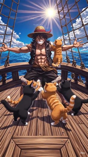 Luffy vs Cats who wins? 😂🔥 AI just made this battle legendary… wait for the ending #onepiece #fyp
