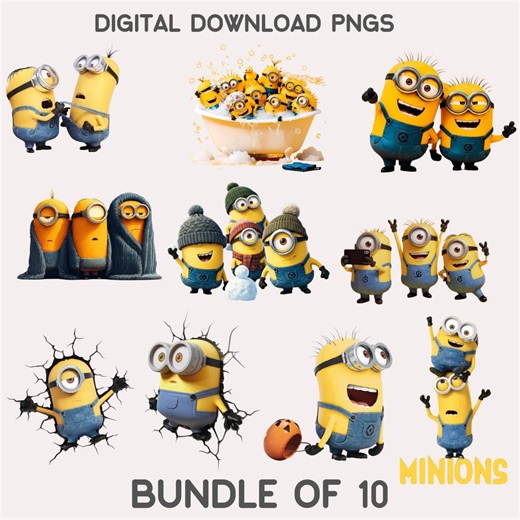 Minions PNG SVG Bundle, Despicable Me Clipart, Minion Shirt Sticker (digital Download) - Etsy