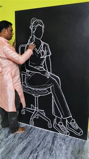 How to Draw a Doctor Step by Step 👩‍⚕️ | Chalk Art Shorts #shorts #art #doctor #shortvideo