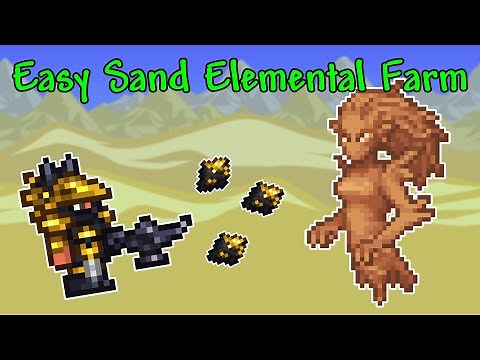 How To Easily Farm Sand Elementals - Terraria 1.4.4.9 (Master Mode)
