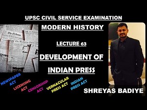 Development of Indian Press | Modern History of India Video Lecture | Crash Course for UGC NET History