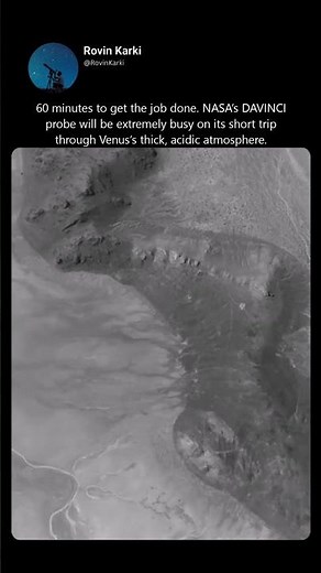 DAVINCI probe descends towards the surface of venus