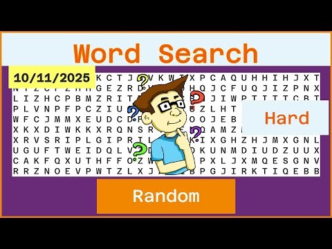 Word Search Hard - Random - 10/11/2025