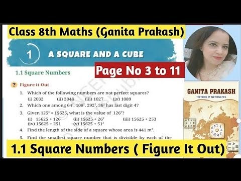 A Square and A Cube Class 8 Maths | Chapter 1 | Page No - 3 to 11 Solutions