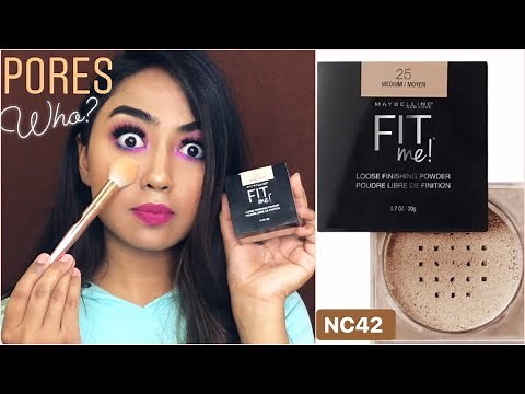 MAYBELLINE FIT ME! LOOSE FINISHING POWDER REVIEW DEMO AND WEAR TEST | 25 Medium | NC42