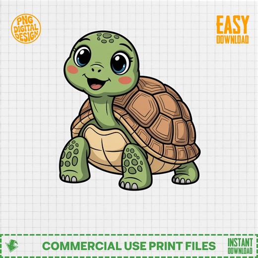Cute Turtle PNG, Cartoon Turtle Digital File, Turtle Clipart, Instant Download, Turtle Art, Nursery Decor, Sublimation Design - Etsy