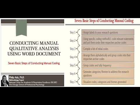 Conducting Manual Qualitative Analysis Using Microsoft Word (Part 1) by Philip Adu, PhD.