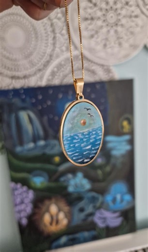 Coastal Sunset Polymer Clay Pendant - Etsy