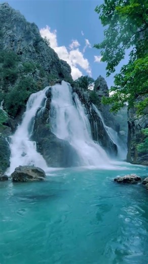 This Blue Lagoon Waterfall Feels Unreal 😱💙 #Shorts