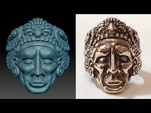 Casting an Aztec inspired ring - 3D print to metal ring home casting by VOGMAN