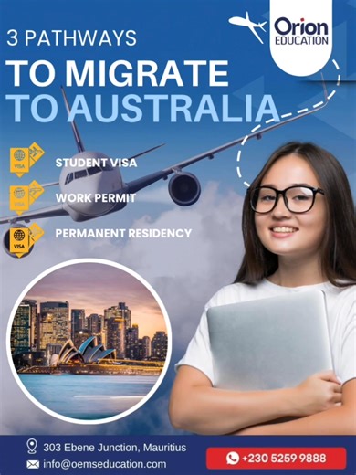 Dreaming of starting a new chapter in Australia? 🇦🇺 There’s more than one way to get there and choosing the right path can shape your future. Here are 3 key migration pathways you should know about: 🎓 Student Visa - Begin your journey with a course that aligns with your career and PR goals. 💼 Work Permit - Stay back after your studies to gain valuable experience. 🏡 Permanent Residency - Take the next big step toward building a future in Australia. Each pathway has its own requirements and b