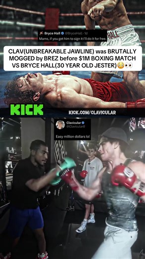 CLAV(UNBREAKABLE JAWLINE) was BRUTALLY MOGGED by BREZ before $1M BOXING MATCH VS BRYCE HALL(30 YEAR OLD JESTER)😳👀 #clavicular #trending