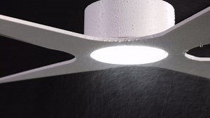 WINGBO 64" Wet Rated Outdoor Ceiling Fan with Lights, 4 ABS Plastic Blades, Reversible DC Motor, 6-Speed Remote Control, 3 CCT, Waterproof Ceiling Fan for Patio Porch Gazebo Garage, Gloss White