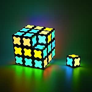 TOSY Magnet Cube 3x3 - 240 Magnets, 6 in 1 Toy: 3x3 or 2x2 Puzzle Cube for Beginners, Transformable Fidget Spinner, Infinity Cube, Building Blocks, 2D Puzzle Game, Glowing Valentine Easter Gift