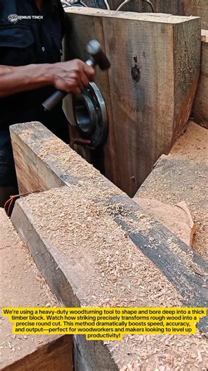 🔥 Woodworking Power Hack! Turning Hard Logs with This Simple Tool (Watch Productivity Soar!)