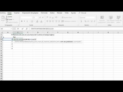 Distribución hipergeométrica en Excel