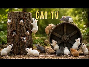 Cat TV 🐾 Mice Hide and Seek Cat TV mice fun for cats to watch | Adorable mice jerry hole hide & Seek