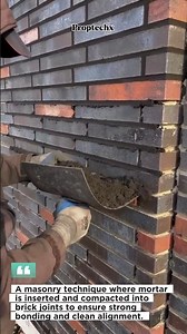 Brick Joint Filling Tool in Action 🔧 Perfect Mortar Application #Masonry #Construction #Tools