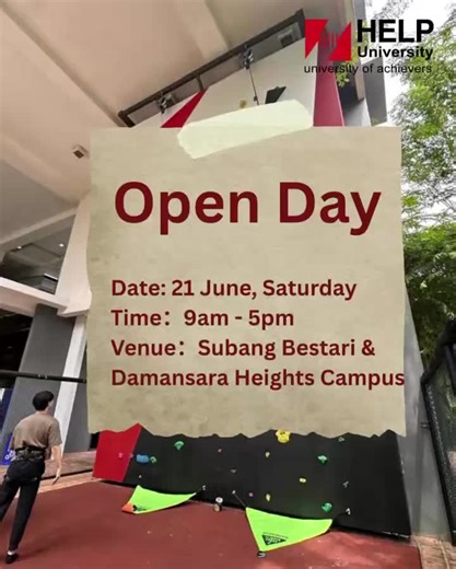 🎉 It’s happening TOMORROW! 🎉 Join us at HELP University’s Open Day on 21 June 2025 (Saturday) from 9am to 5pm at our Subang Bestari & Damansara Heights campuses! Explore programmes in AI, Law, Psychology, Business, Tech & more. 🚀 Education for the AI Generation starts here! 🔗 Visit our website to apply now! #HELPUniversity #HELPUni #WhyNot #OpenDay2025 #AIgeneration #UniversityLife #StudyHELP