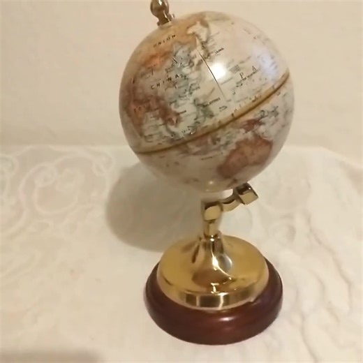 Georgous Vintage Small World Globe by Reprogle. World Class Series, 13cm Across. Wood Base With Solid Brass Hardware. Made in England. Gifts - Etsy