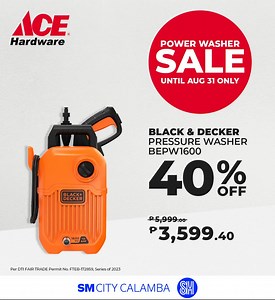 🚀💨💧 Blast away dirt and grime at the ACE Power Washer Sale! Enjoy up to 50% OFF on pressure washers until August 31. Visit ACE Hardware at the 2nd Level. #EverythingsHereAtSM #YoureAlwaysWelcomeHere | SM City Calamba