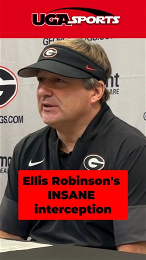 Kirby Smart saw Ellis Robinson's UNREAL interception😱 #GeorgiaFootball #UGA #UGAFootball #Dawgs #GoDawgs #GeorgiaBulldogs | Georgia Bulldogs