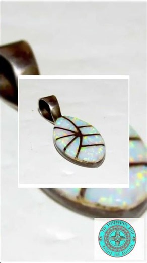 Vintage Navajo Opal Inlay Pendant Sterling Silver Signed