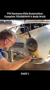 Part 1 VW Karmann Ghia Restoration Complete TEARDOWN & Body Work part 03 #restored #fixing #amazing #abandoned #restoration | SawViral